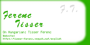 ferenc tisser business card